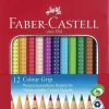 Estuche de Metal 12 Lápices Colour Grip Faber-Castell