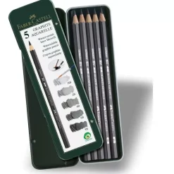 Estuche de Metal 5 lápices acuarelables Graphite Aquarelle Faber-Castell