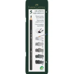 Estuche de Metal 5 lápices acuarelables Graphite Aquarelle Faber-Castell
