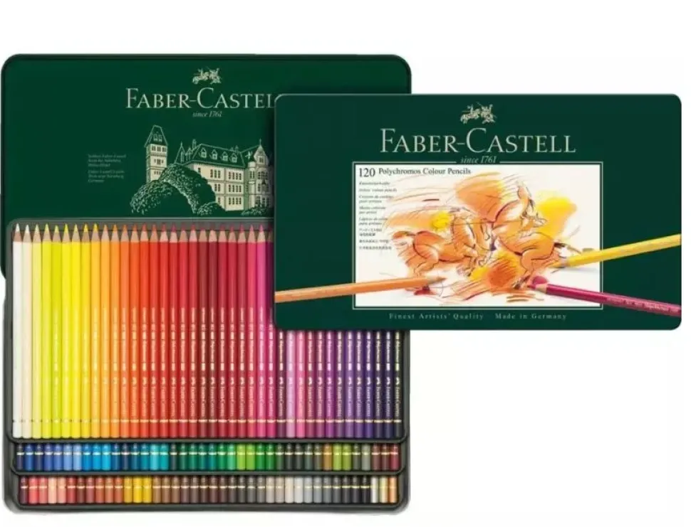 Estuche de Metal 120 Lápices de colores Polychromos Edición Especial Faber-Castell
