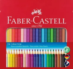Estuche de Metal 24 Lápices Colour Grip Faber-Castell