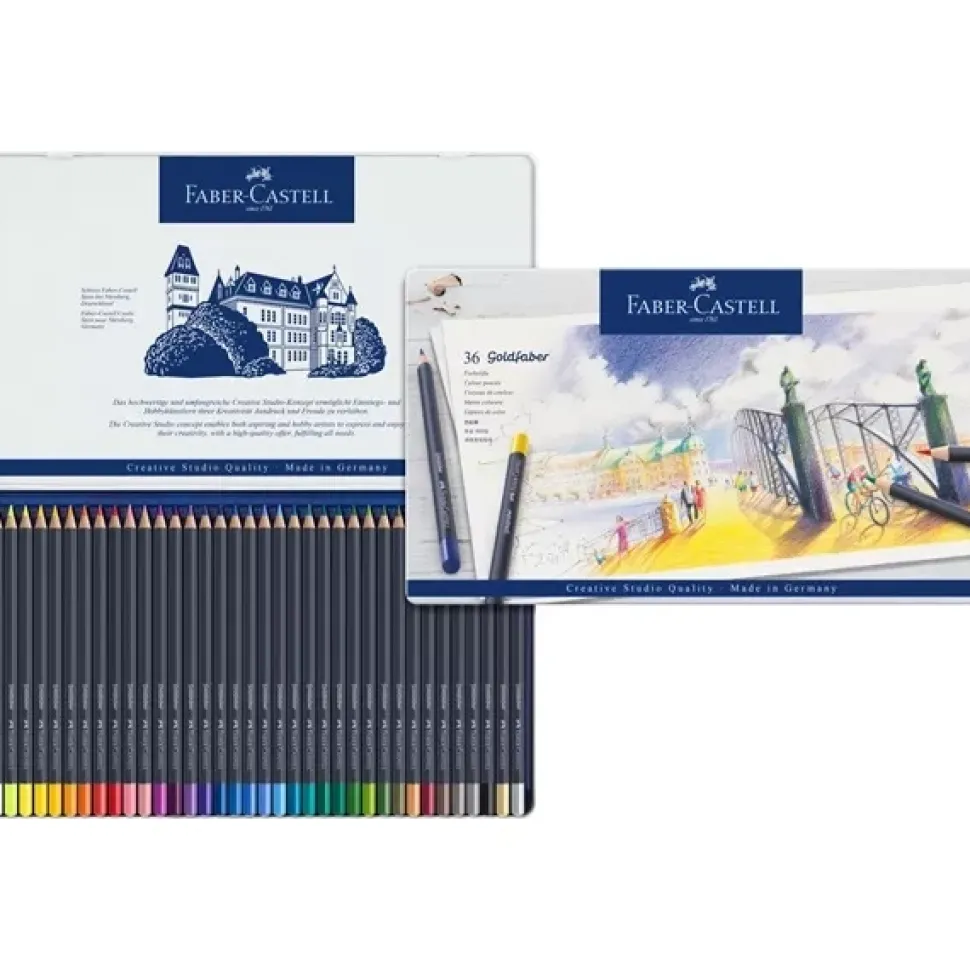 Estuche de Metal 36 lápices de colores Goldfaber Faber-Castell