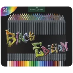 Estuche de Metal 100 Lápices de colores Black Edition Faber-Castell