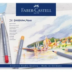 Estuche de Metal 24 lápices acuarelables Goldfaber Aqua Faber-Castell