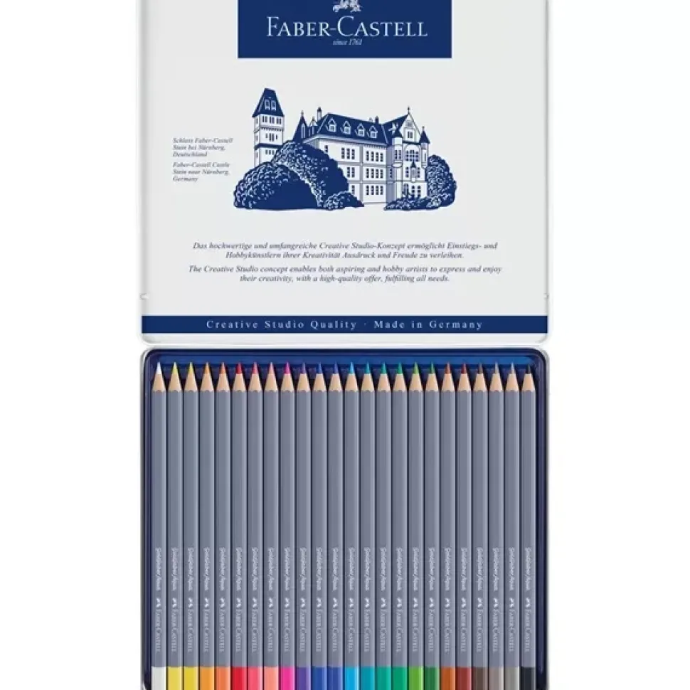 Estuche de Metal 24 lápices acuarelables Goldfaber Aqua Faber-Castell