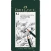Estuche de Metal 12 lápices grafito 8B-2H Castell 9000 Faber-Castell