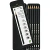 Estuche de Metal 6 lápices grafito HB-8B Castell 9000 Faber-Castell