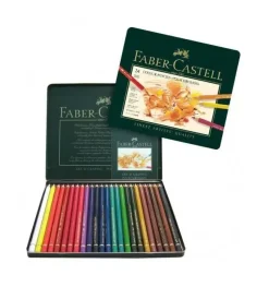 Estuche de Metal 24 Lápices de colores Polychromos Faber-Castell