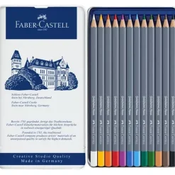 Estuche de Metal 12 lápices acuarelables Goldfaber Aqua Faber-Castell