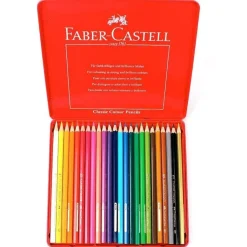 Estuche de Metal 24 lápices de colores Classic Faber-Castell