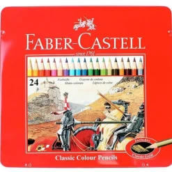 Estuche de Metal 24 lápices de colores Classic Faber-Castell