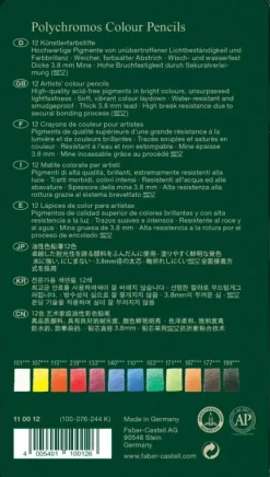 Estuche de Metal 12 Lápices de colores Polychromos Faber-Castell