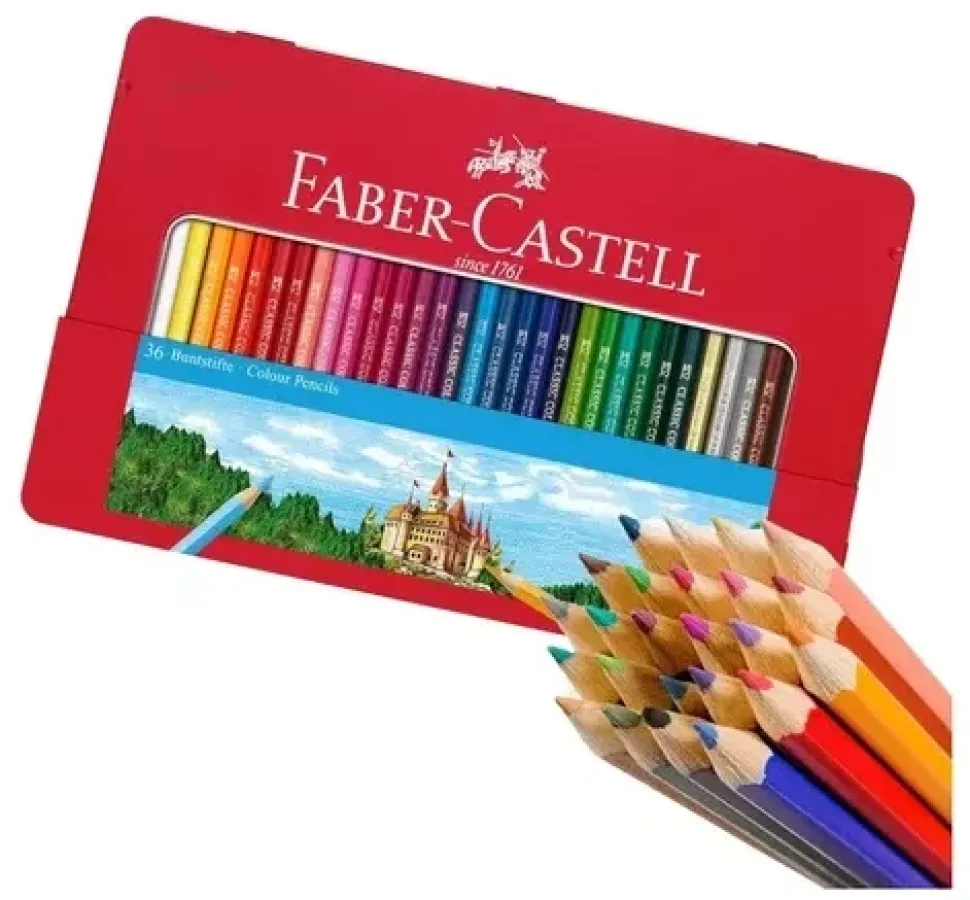 Estuche de Metal 36 lápices de colores Classic Faber-Castell