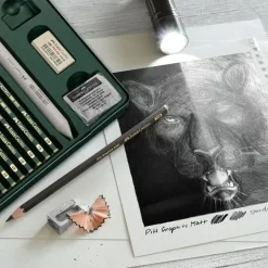 Estuche de Metal 20 Piezas Castell 9000 y Pitt Graphite Matt Faber-Castell