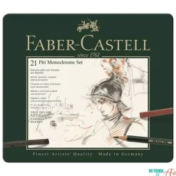 Estuche de Metal 21 piezas Pitt Monochrome Faber-Castell
