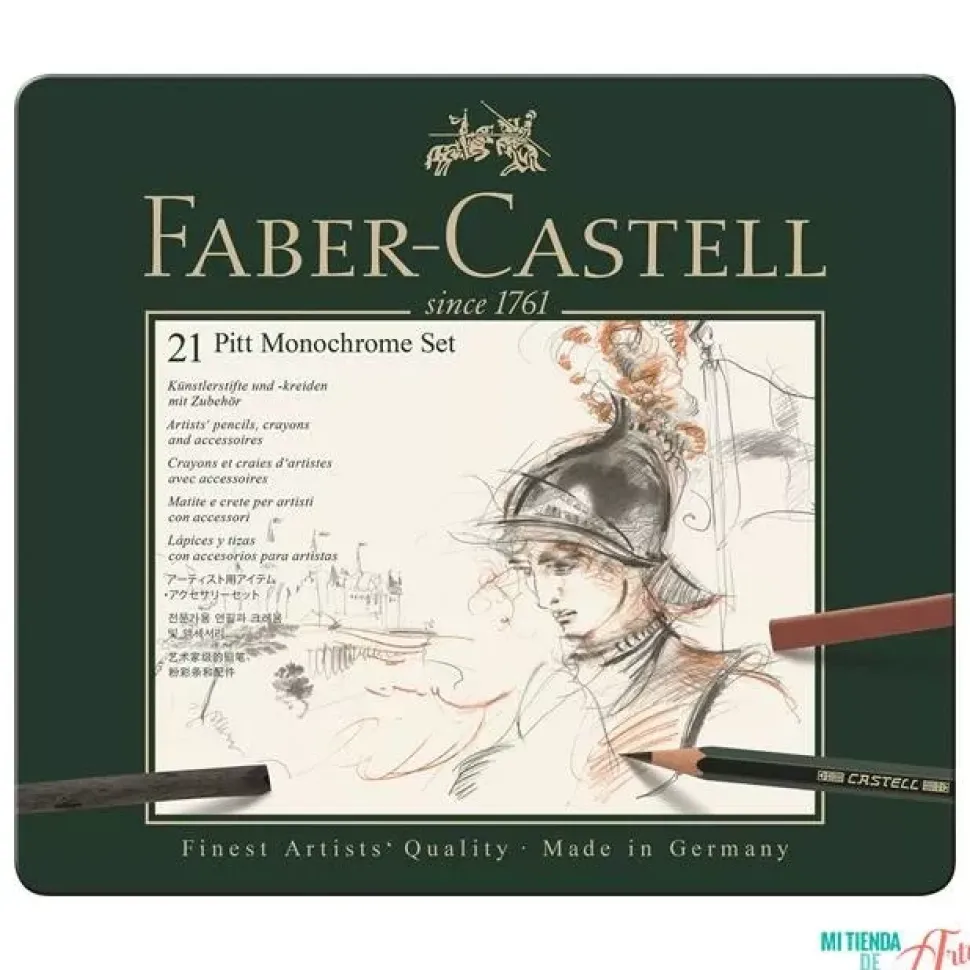 Estuche de Metal 21 piezas Pitt Monochrome Faber-Castell