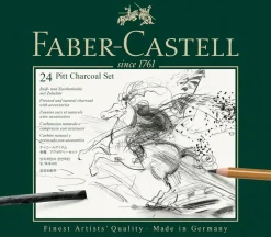 Estuche de Metal 24 piezas Pitt Charcoal Monochrome Faber-Castell