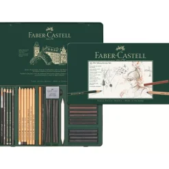 Estuche de Metal 33 piezas Pitt Monochrome Faber-Castell