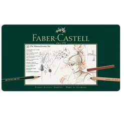 Estuche de Metal 33 piezas Pitt Monochrome Faber-Castell