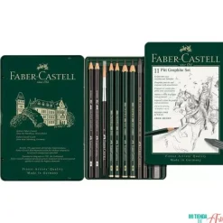 Estuche de Metal 11 piezas Pitt Graphite Faber-Castell