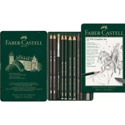 Estuche de Metal 11 piezas Pitt Graphite Faber-Castell