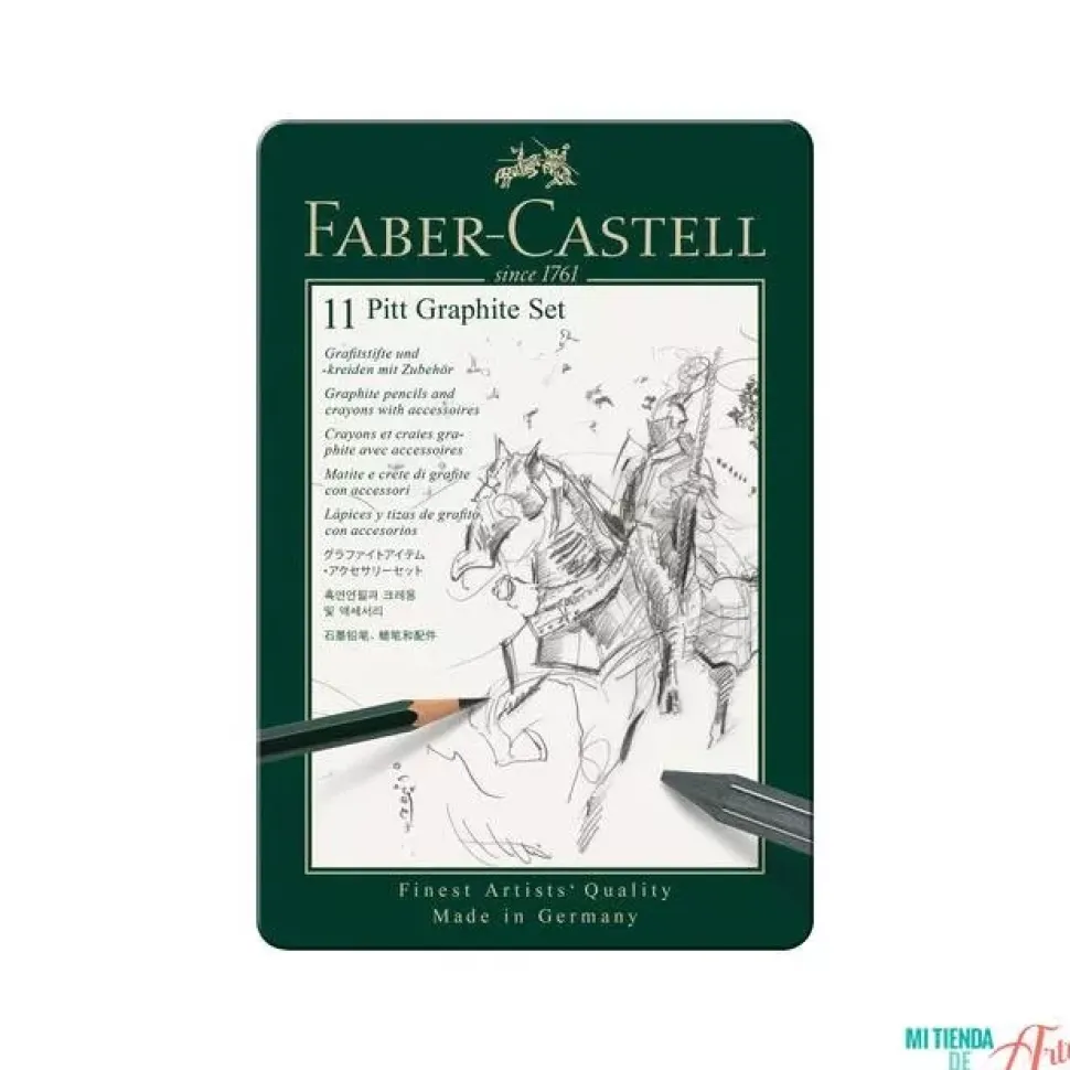 Estuche de Metal 11 piezas Pitt Graphite Faber-Castell