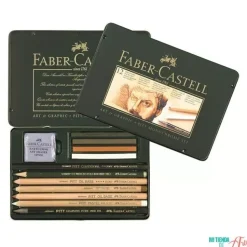 Estuche de Metal 12 piezas Pitt Monochrome Faber-Castell