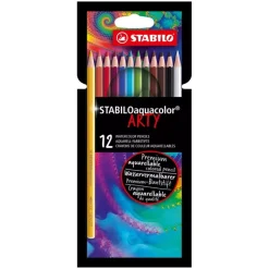 Estuche de Metal Arty 12 Lápices Acuarelables STABILO Aquacolor