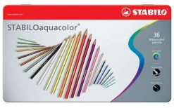 Estuche de Metal Arty 36 Lápices Acuarelables STABILO Aquacolor