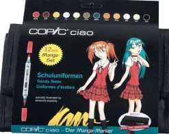 Estuche de tela con 12 rotuladores Manga Trendy Teens Copic Ciao