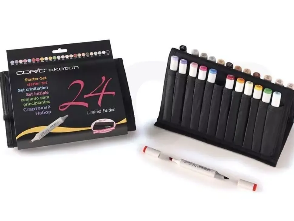 Estuche de tela con 24 rotuladores Iniciación al manga Copic Ciao