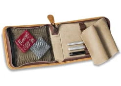 Estuche de viaje de cuero marrón Kaweco