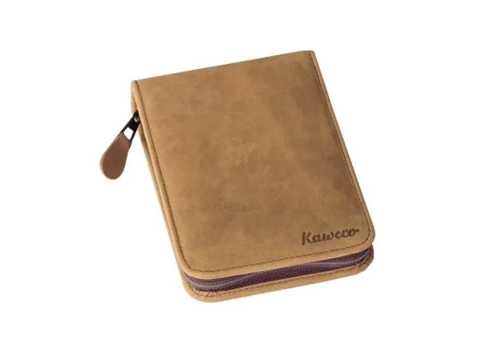 Estuche de viaje de cuero marrón Kaweco