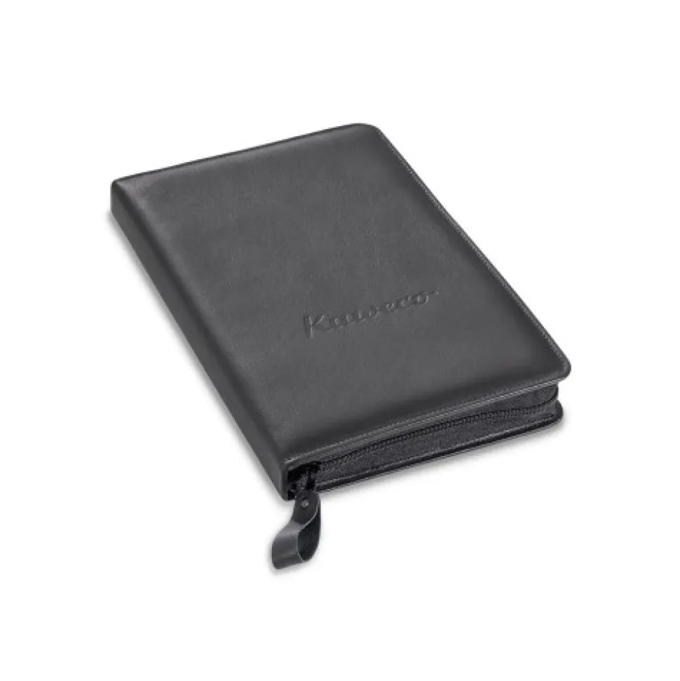 Estuche de viaje de cuero negro Kaweco A4