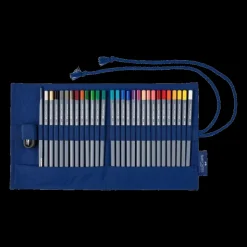 Estuche Lleno Tela Enrollable Azul para 30 piezas Goldfaber Faber-Castell