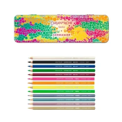 Estuche metal 13 lápices de colores Les Fulgureuses Germanier Caran D'Ache