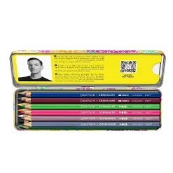 Estuche metal 13 lápices de colores Les Fulgureuses Germanier Caran D'Ache