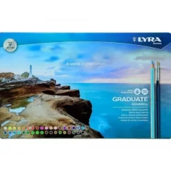 Estuche Metálico 36 Lápices Acuarelables Graduate Aquarell Lyra