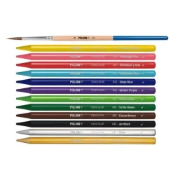 Estuche Metálico 12 Lápices de Colores Acuarelables Milan