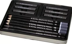 Estuche Metálico 13 Piezas Sketching Grafito Royal & Langnickel
