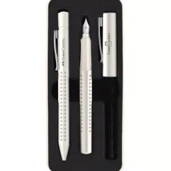 Estuche Metálico con Pluma Estilográfica y Bolígrafo Coconut Milk Faber-Castell