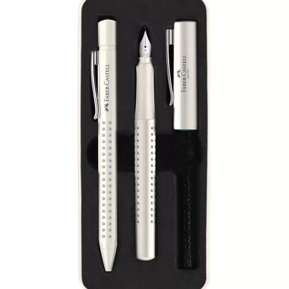 Estuche Metálico con Pluma Estilográfica y Bolígrafo Coconut Milk Faber-Castell