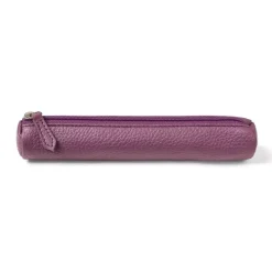 Estuche Tubo Estrecho De Cuero Violeta Fabriano Boutique