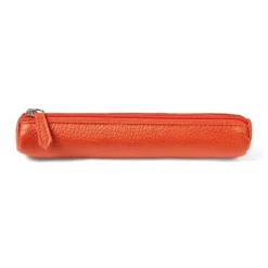Estuche Tubo Estrecho De Cuero Naranja Fabriano Boutique
