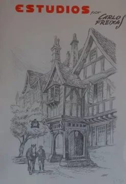 Estudios de dibujo artístico por Carlos Freixas ES30 Posadas típicas inglesas