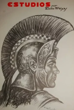 Estudios de dibujo artístico por Emilio Freixas ES01 Cabezas de guerreros
