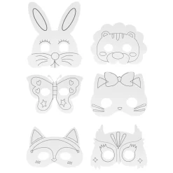 Kit 6 Máscaras De Cartón Animales Artemio