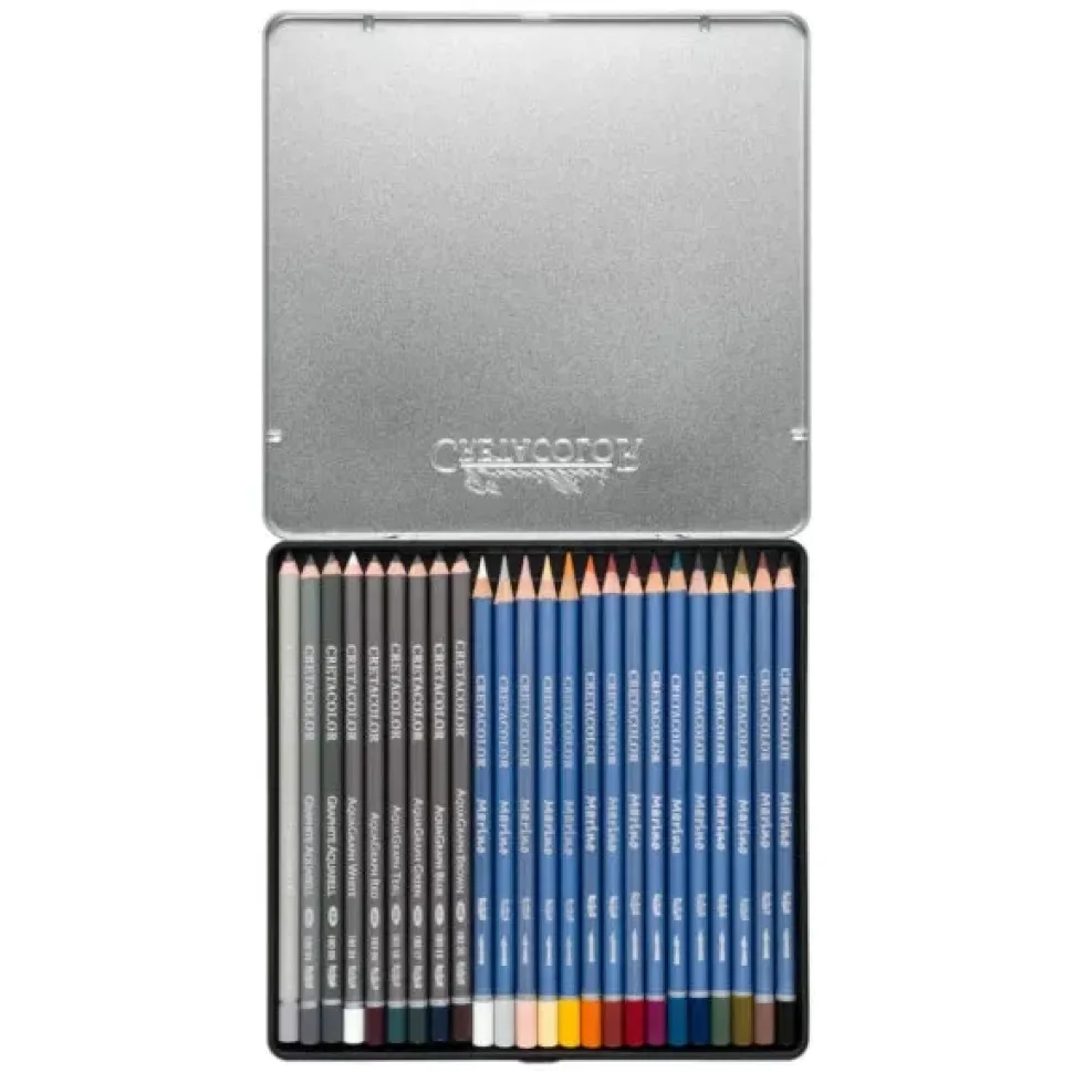 Kit de Dibujo a la Acuarela The Aquarino Box 24 Piezas Cretacolor