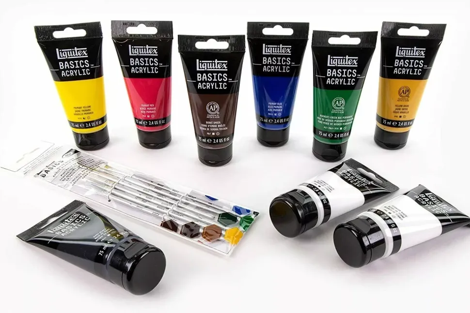 Kit de Iniciación 9 Acrílicos Basics + 6 Pinceles Liquitex