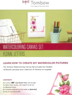 Kit Lienzo Acuarela Floral Letters Tombow